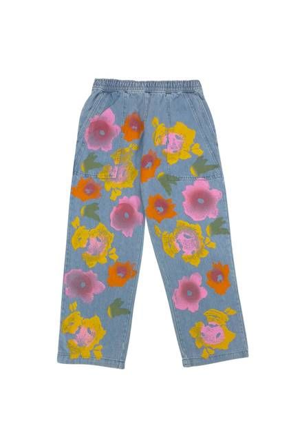 Floral Denim Ocean Pant