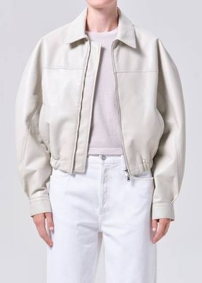 Dixon Bomber (Recycled Leather) in Buff