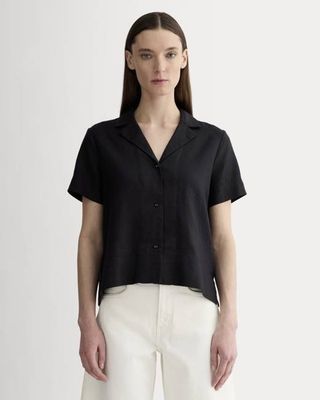 The Notch Shirt in Linen | Black