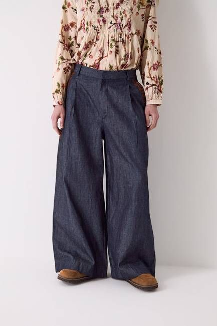 Jayla Denim Embroidered Trousers