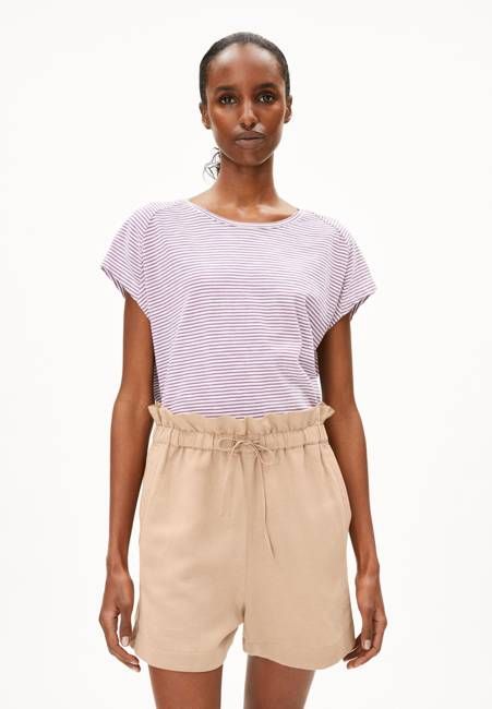 ONELIAA LOVELY STRIPES T-SHIRT | oatmilk-sunset sky