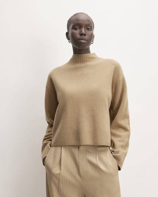 The Good Merino Wool Mockneck Sweater | Light Camel