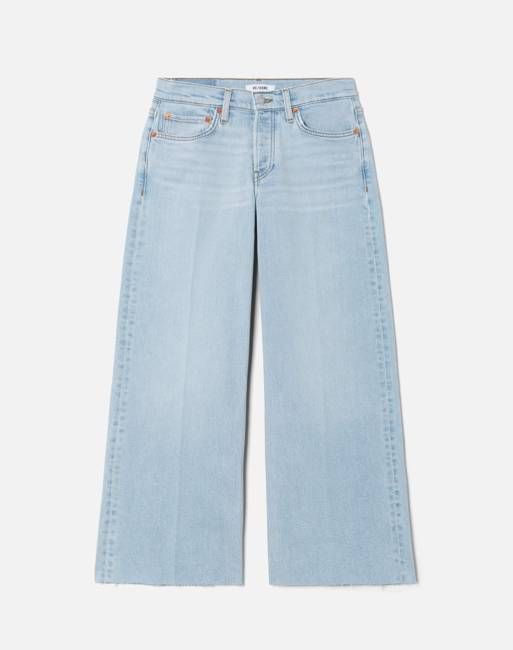 Comfort Stretch Mid Rise Wide Leg Crop - Ola Indigo