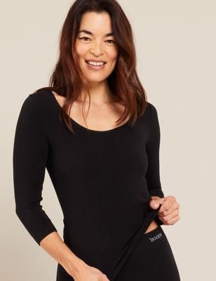 Base Layer 3/4 Sleeve Top - Black