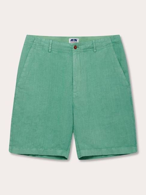 Men's Riviera Green Burrow Linen Shorts