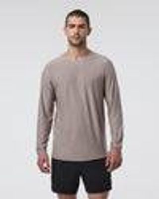 Long Sleeve Strato Tech Tee | Mocha Heather Shirt | Vuori