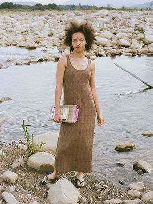 Elaina Dress, Organic Cotton Viscose, Cocoa