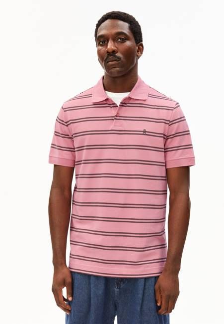 STRIPED POLO T-SHIRT | washed berry-granit