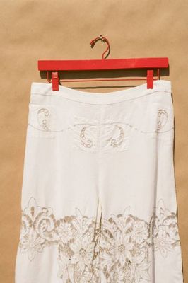 Scout Tie-Back Pant - Ivory Cutwork (XL)