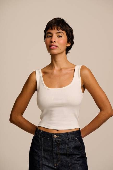 Eden - Cotton Vest in Ecru