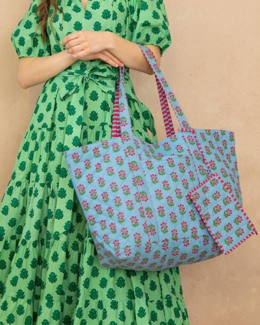 In Bloom - Weekend Bag with Pouch - Denim