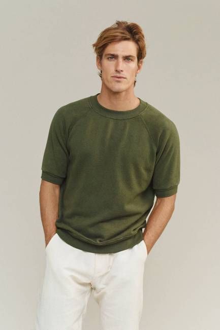 Short Sleeve Raglan Fleece Sweatshirt