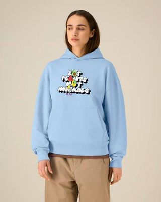 Eat Plants Not Animals Deluxe Relaxed Hoodie - Baby Blue
