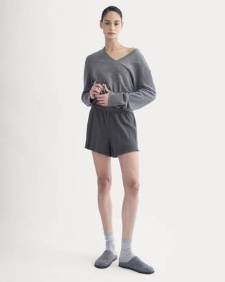 Lounge Rib Short | Heathered Soot