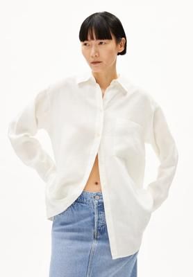 Long sleeve blouses MAALGAA PURE LINO in white by ARMEDANGELS