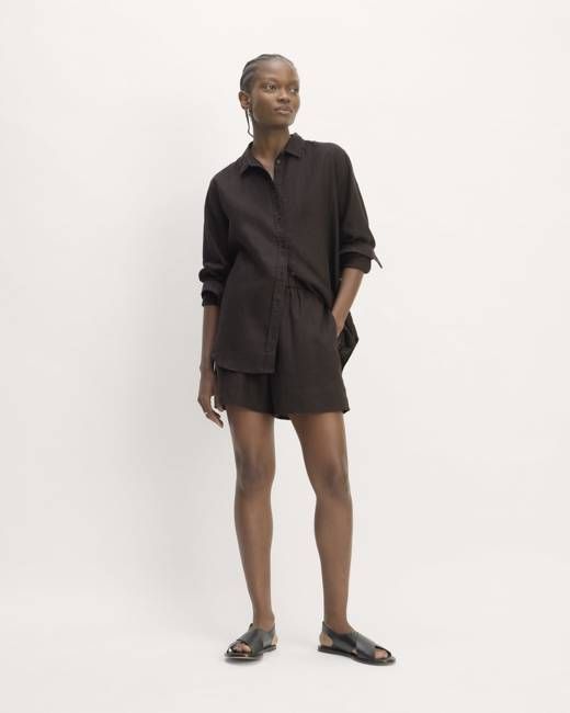 The Linen Easy Short | Black