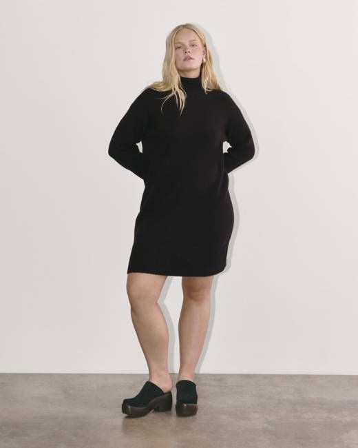 The Sweater Dress in Plush Cotton | Black