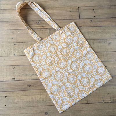 Block Printed Cotton Tote Bag: Ethically Handmade in India