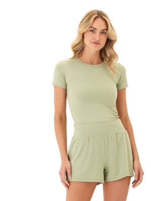 Guadalupe Heather Luxe Jersey Crop Tee