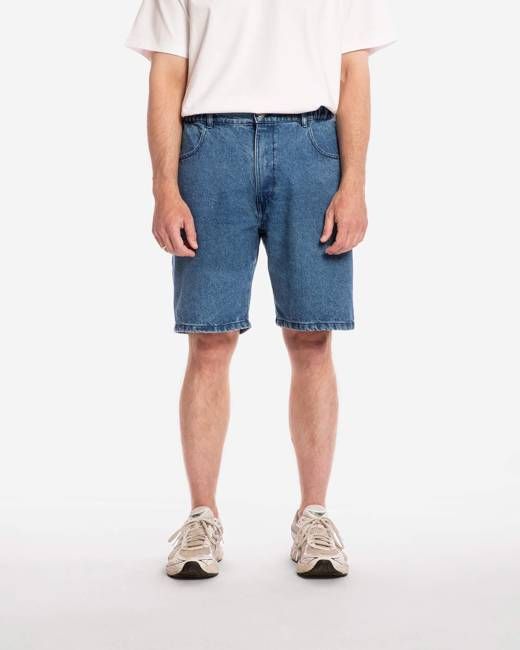 Loose Denim Shorts mid blue