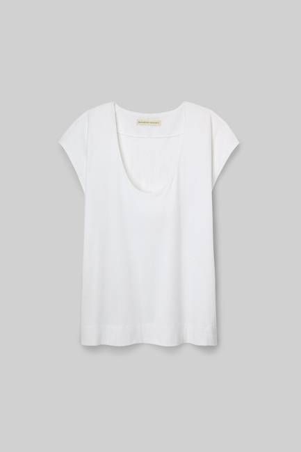 Tamsin Organic Cotton Jersey Top in White