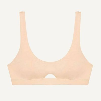 Organic Cotton Keyhole Soft Bra in Wheat