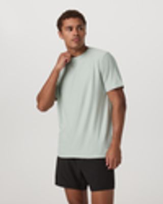 Strato Tech Tee – Men's Storm Blue Heather Workout Shirt – Tops – Vuori