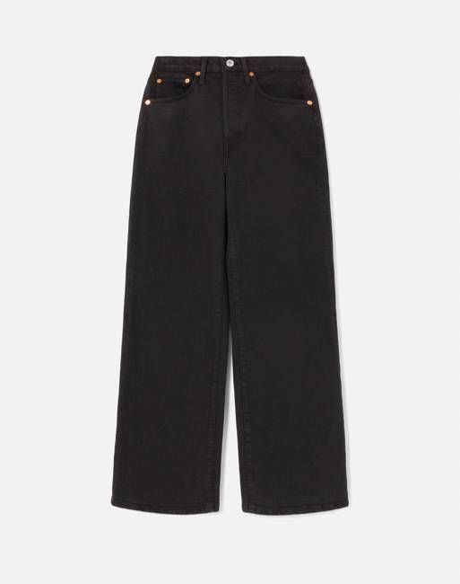 Comfort Stretch High Rise Wide Leg Crop - Black