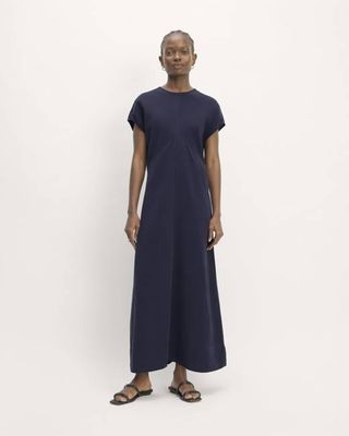 The TENCEL™ Short-Sleeve Midi Dress | Navy