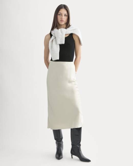 Slip Skirt in Silk Charmeuse | Peyote