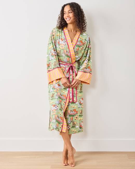 Palm Royale Pooches - Eco Satin Robe - Grasshopper