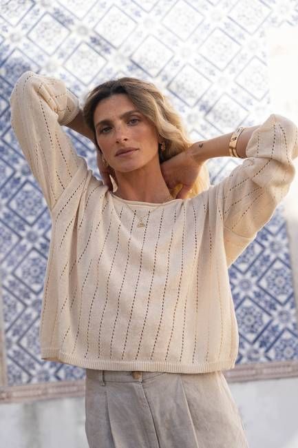 Sofie Beige Linen Sweater