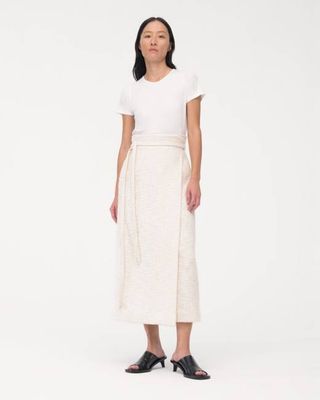 Tweed Wrap Skirt | Cream