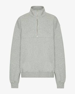 Organic Quarter Zip - Heather Grey