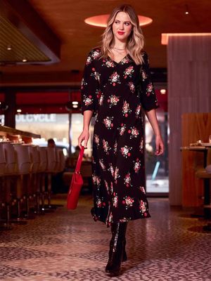 Frances - Midi Dress - Black Floral - Sample