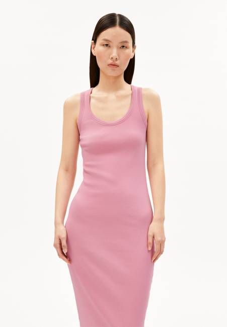 GMT DYE BODYCON RIB DRESS | washed berry