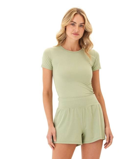 Guadalupe Heather Luxe Jersey Crop Tee