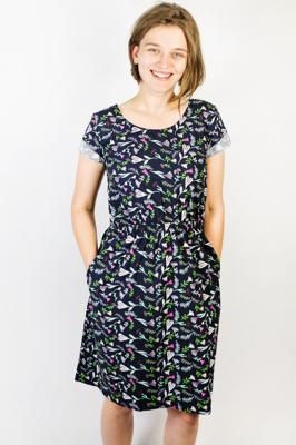 Bio Kleid Somrig Blumenstrauß blau