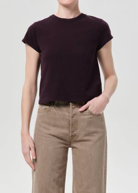 Adine Shrunken Tee in Eggplant