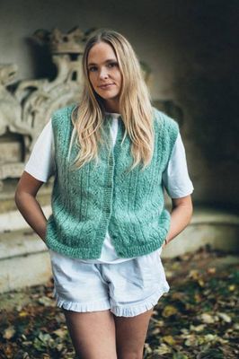 Pointelle Knit Vest - Pistachio Green