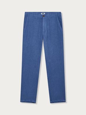 Men's Deep Blue Randall Linen Trousers