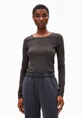 EINIAARA STRIPE LONGSLEEVE | walnut cream-dark steel