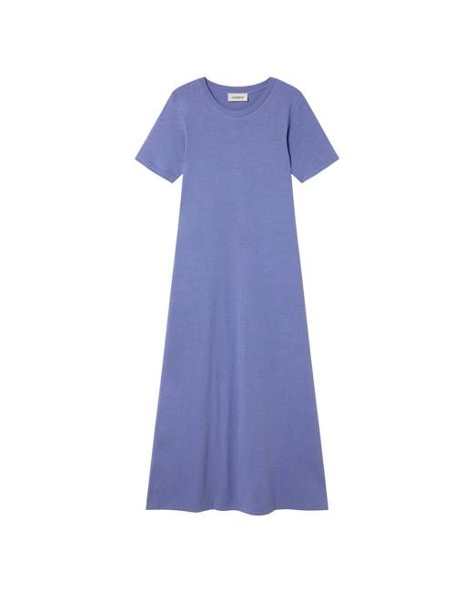 Light blue maxi long hemp Oueme dress