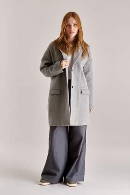 OLIVIA Recycled Wool Poly Coat - Grey