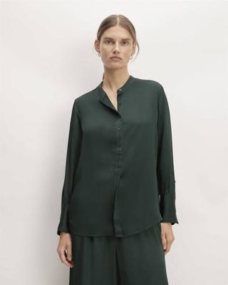 The Hammered Satin Popover Shirt | Scarab