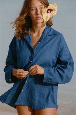 Puka Linen Shirt - Ocean