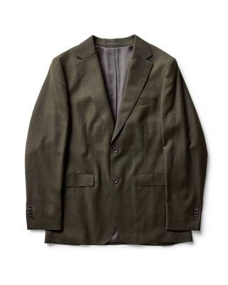 The Stevens Sportcoat in Black Olive Wool Flannel