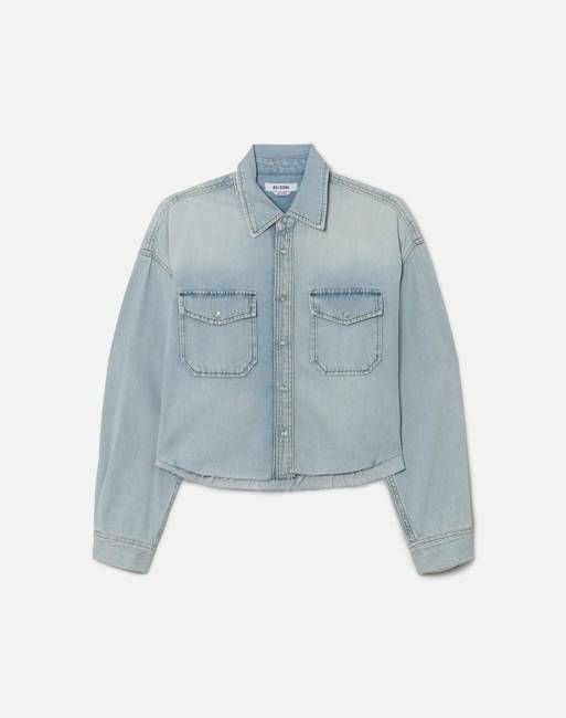Camper Crop Shirt - Bleach Distress