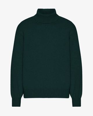 Merino Wool Turtleneck - Emerald Green