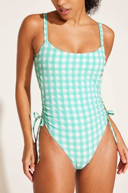 Gemma One Piece - Seafoam Gingham Yarn Dye